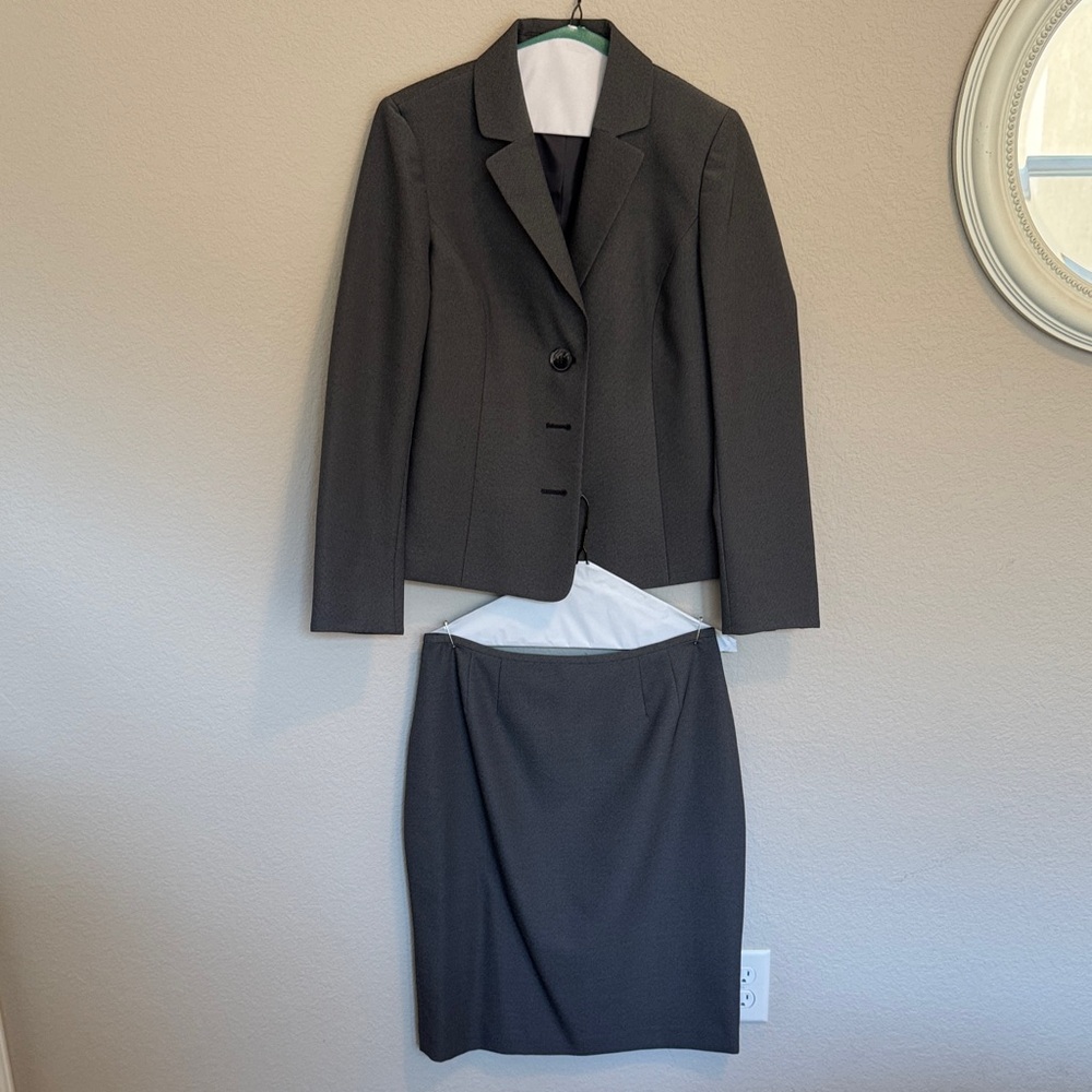 LeSuit Dark Gray Blazer and Skirt Set